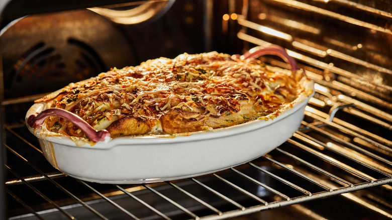 Casserole baking in the oven