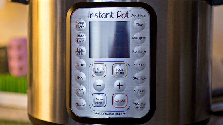 front of instant pot with buttons