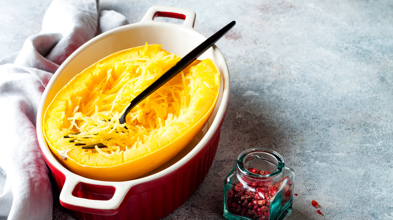 cooked spaghetti squash strands