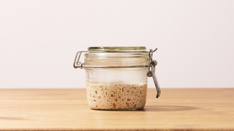 Jar of sourdough starter