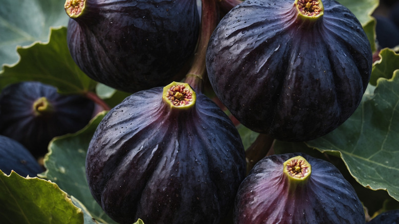 Black Mission Figs on tree