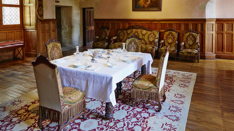 Formal dining room at French country inn