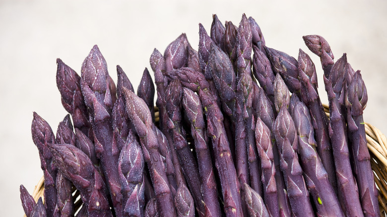 purple asparagus spears