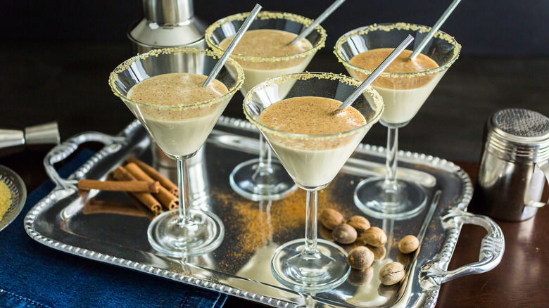 Sugar rimmed martini glasses