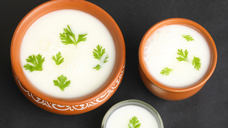 Bowls of buttermilk