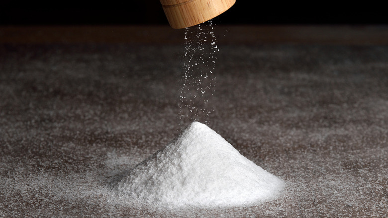 Mound of salt with grinder