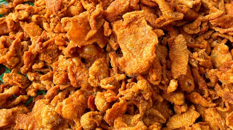 golden crispy fried chicken skin