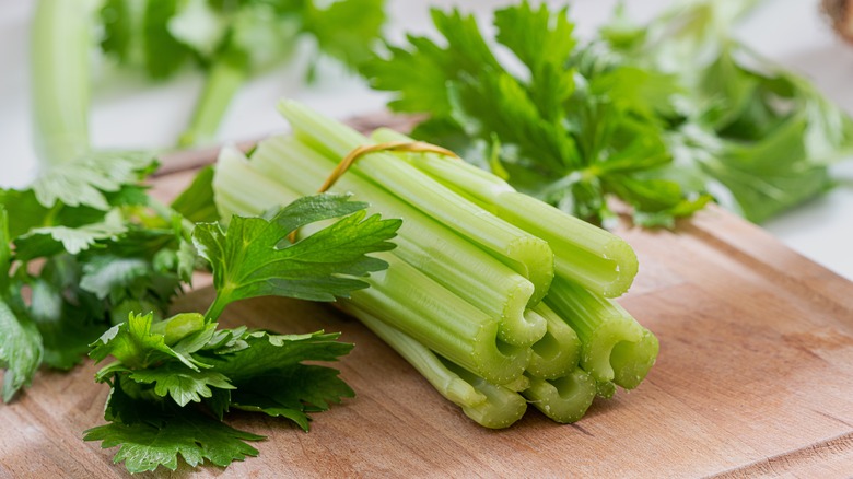 celery stalks with leaves