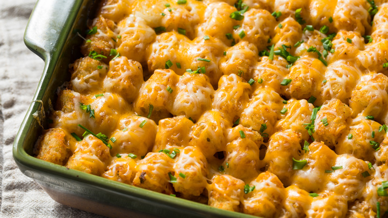 Tater tot casserole with cheese