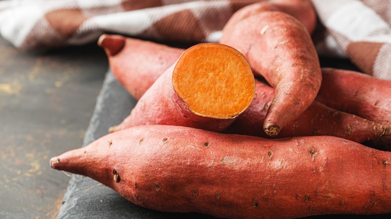 Pile of sweet potatoes