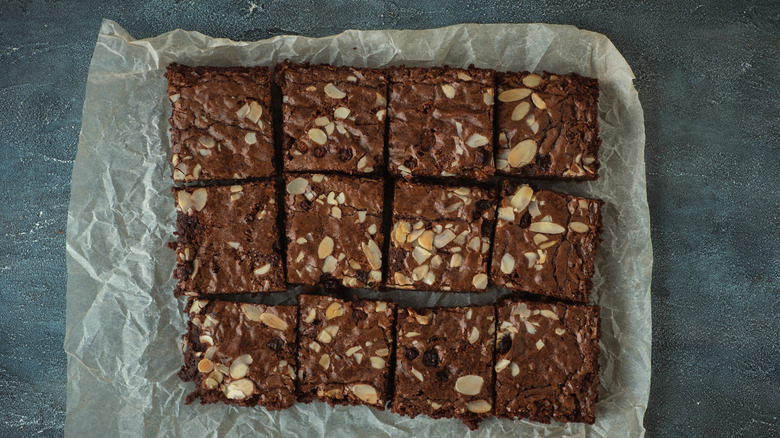 Annie's brownies almond flake topping