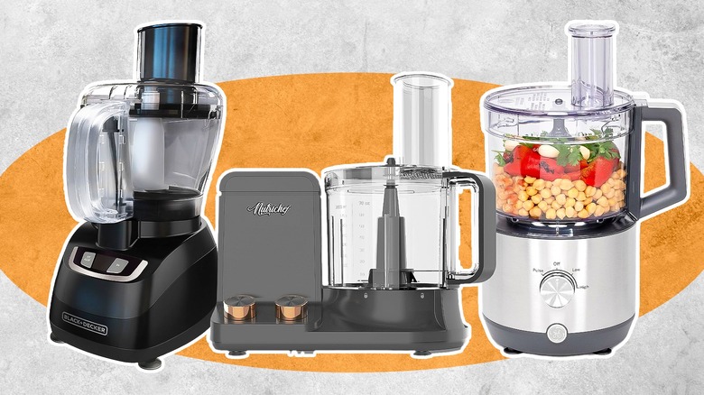 Black + Dcker, NutriChef, and GE food processors