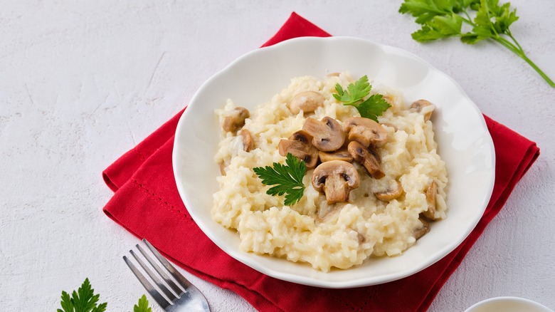 Risotto with mushrooms and parsley