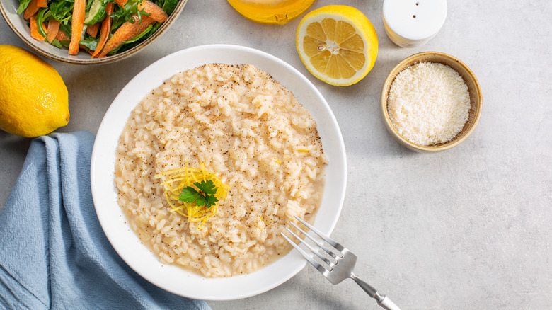 Risotto with lemon zest