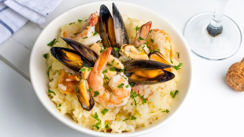 Risotto with clams and shrimp