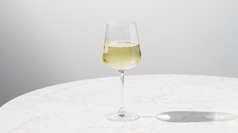 White wine in glass