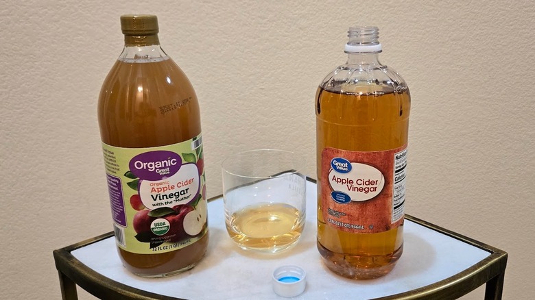 Great Value organic and non-organic apple cider vinegar