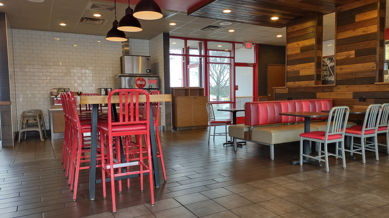 Interior of an Arby's restaurant