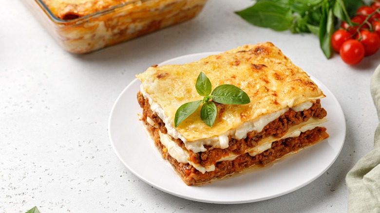 Lasagna with meat sauce