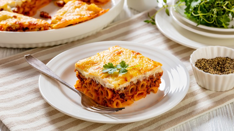 Greek pastitsio pasta with béchamel