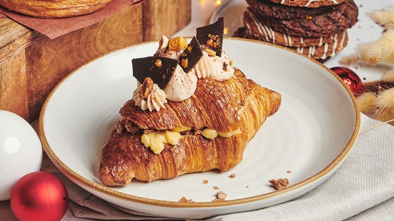 Chocolate and honeycomb croissant