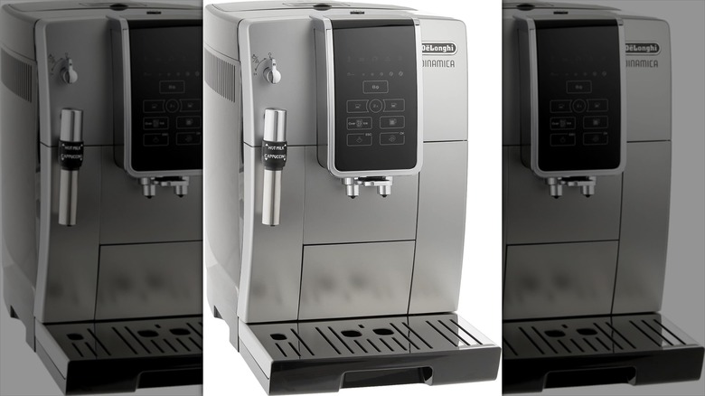 De'Longhi Dinamica Fully Automatic Coffee Maker & Espresso Machine is on display.