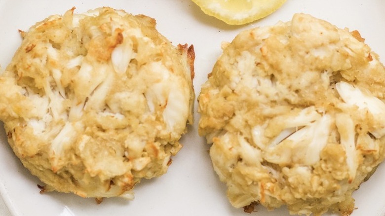 two crab cakes