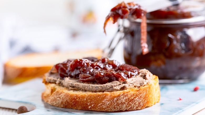 Red onion confit toast