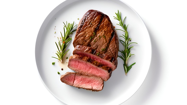 steak on plate