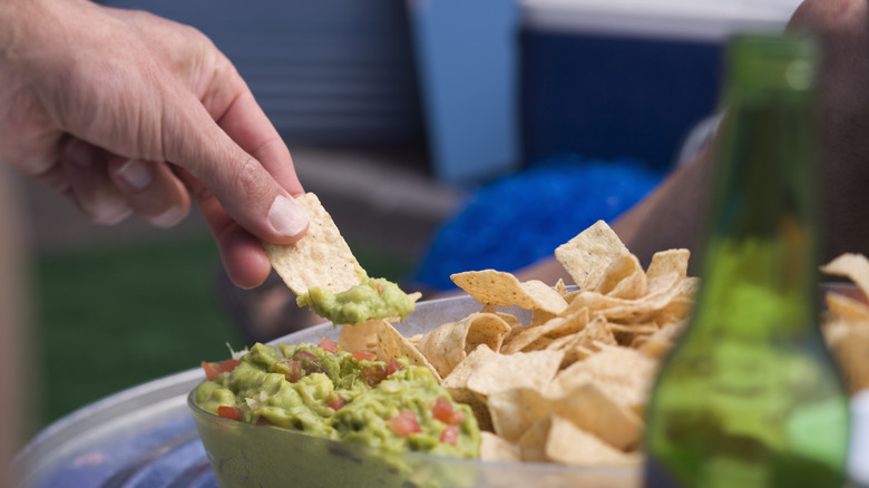 tortilla chips and guacamole