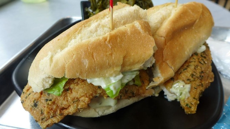 Catfish po'boy at Cornbread Farm to Soul