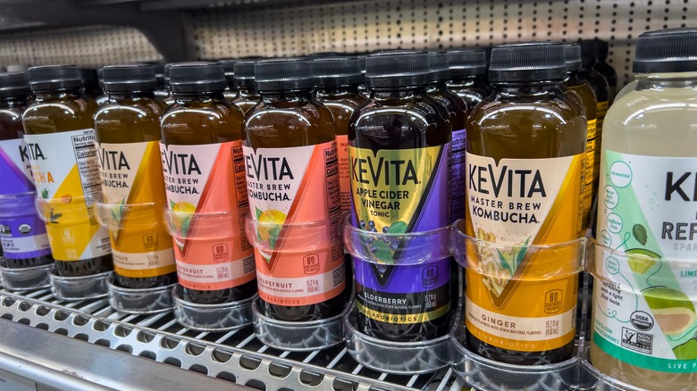 Bottles of KeVita kombucha