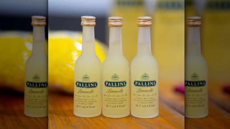 Three bottles of limoncello