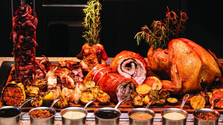 Assortment of foods from Bacchanal Buffet
