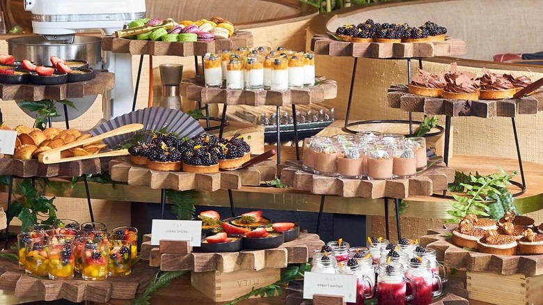 Table of desserts and pastries at the MILA brunch buffet