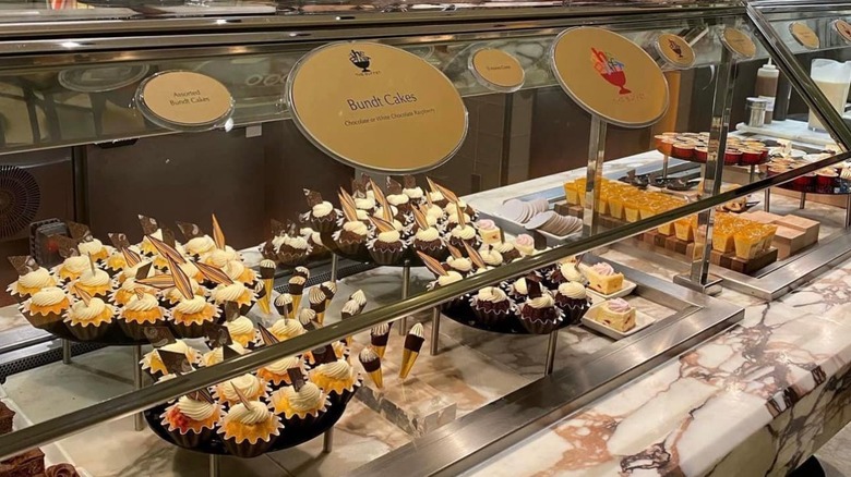Desserts on a marble counter at The Buffet at Wynn