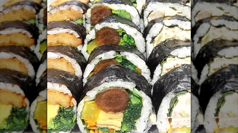 Rows of Awoolim kimbap