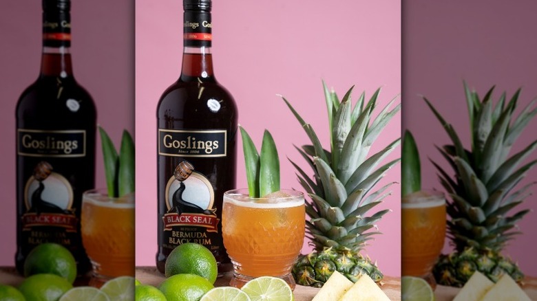 Bottle of Goslings black rum