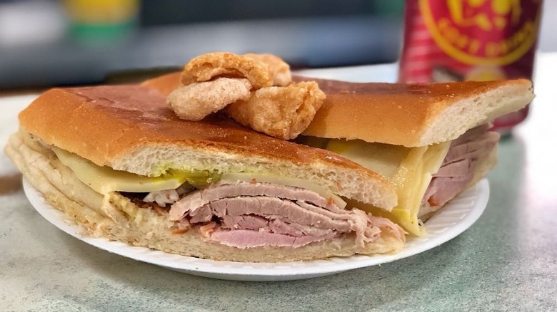 Cuban sandwich on plate