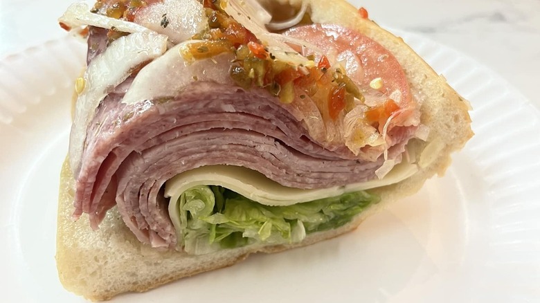 Italian sub on plate