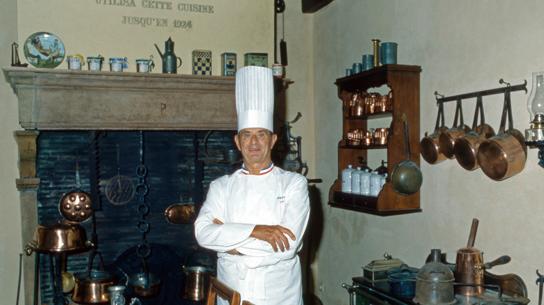 Chef Paul Bocuse in French kitchen