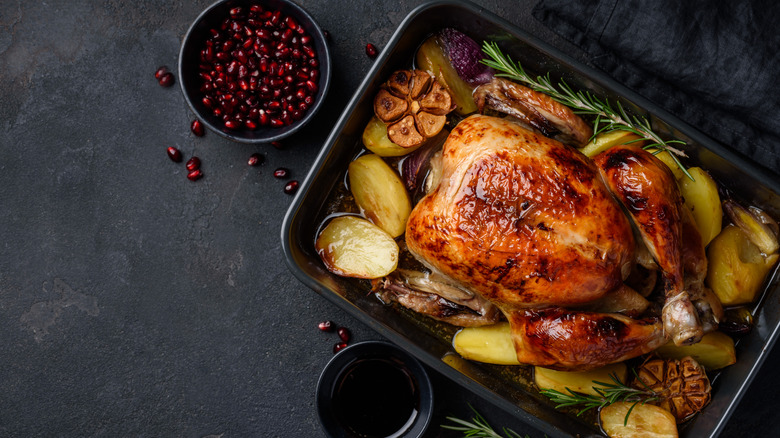 roasted turkey with savory ingredients