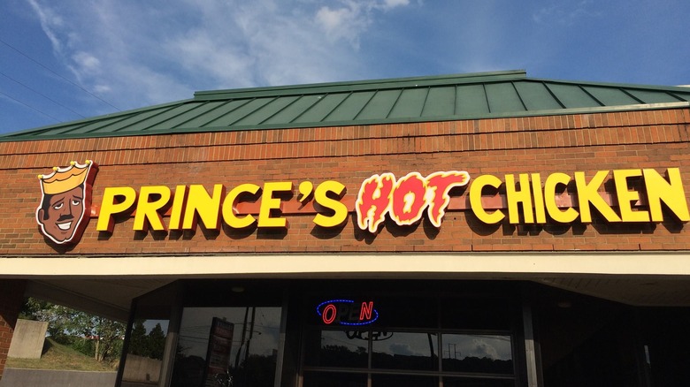 Exterior shot of Prince's Hot Chicken sign