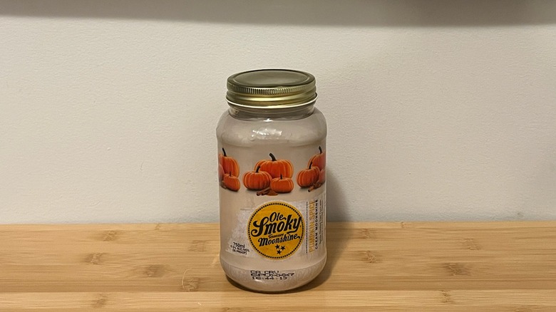 Ole Smoky Pumpkin Spice Cream Moonshine bottle on table