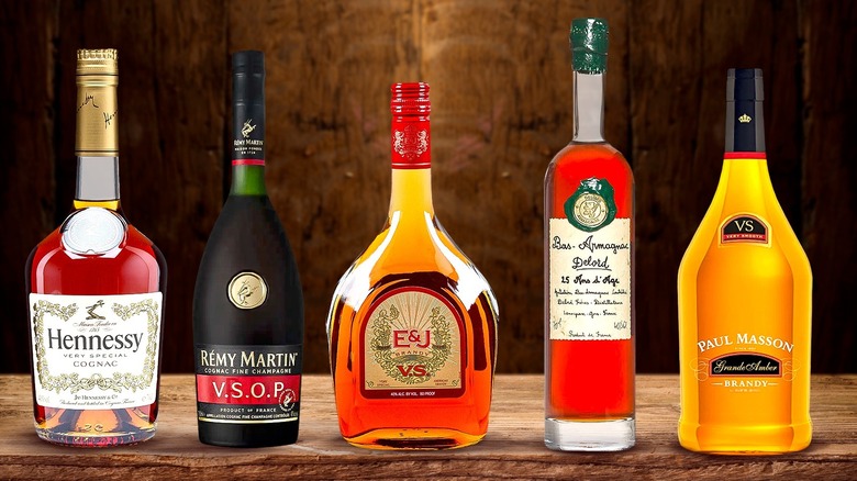 various bottles of brandy