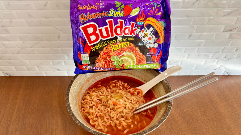 Buldak habanero lime ramen, bowl