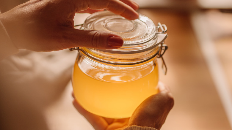 ghee in glass jar