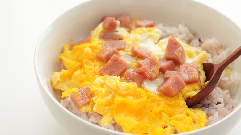 Spam with eggs and rice