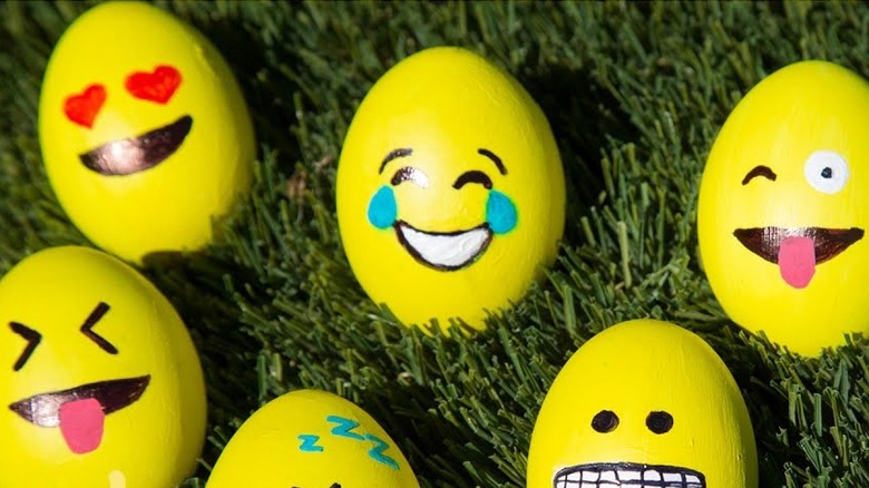 emoji-dyed Easter eggs