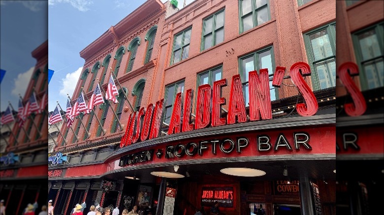 Jason Aldean's bar street sign and building façade